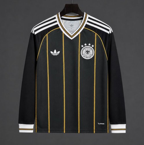 2026 Germany Away Black/Gold Long Sleeve Jersey