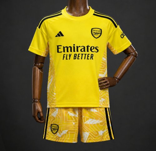 26/27 Kids Arsenal Goalkeeper Yellow/White Jersey