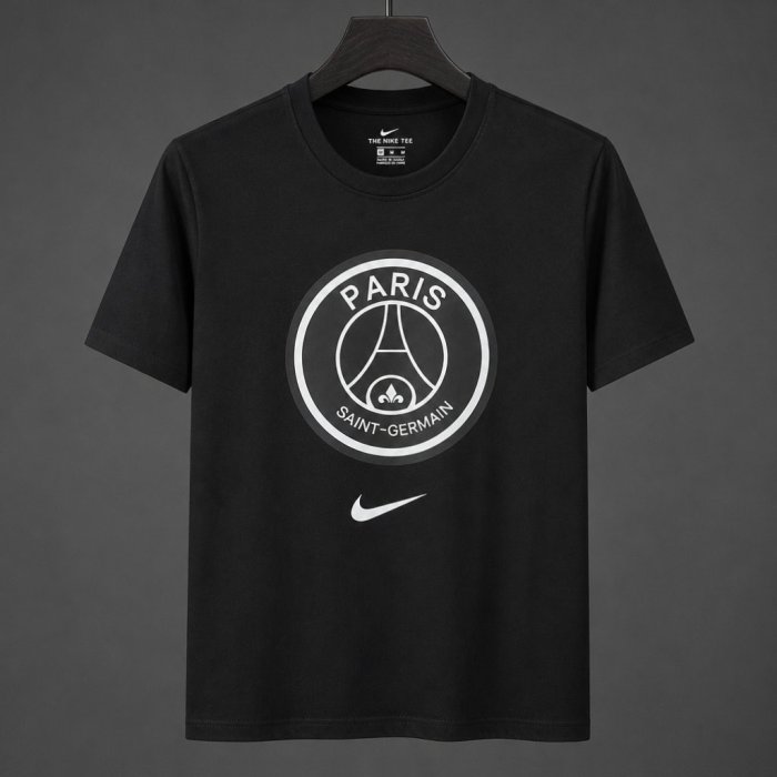26/27 PSG Black Cotton T-Shirt