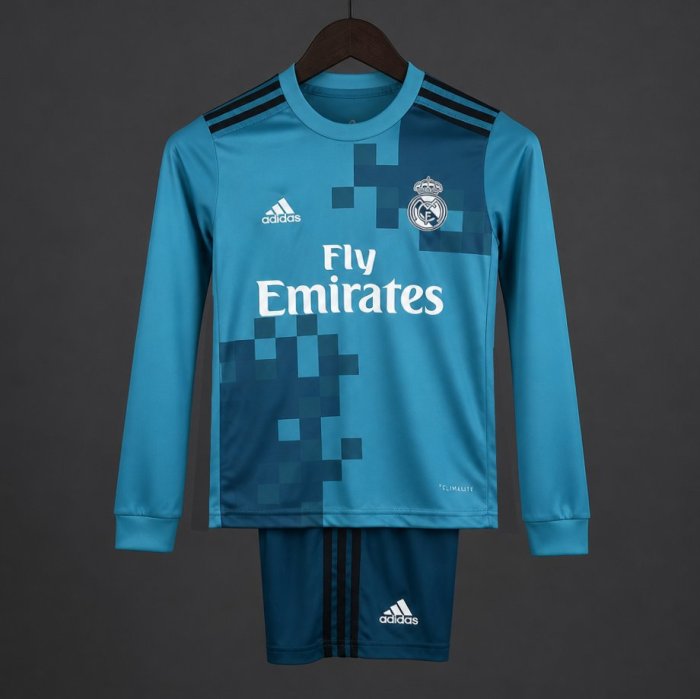 Retro Kids 17/18 Real Madrid Third Long Sleeve Jersey