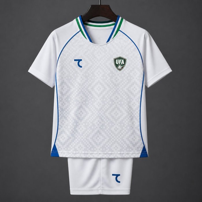 2026 Kids Uzbekistan Away White Jersey