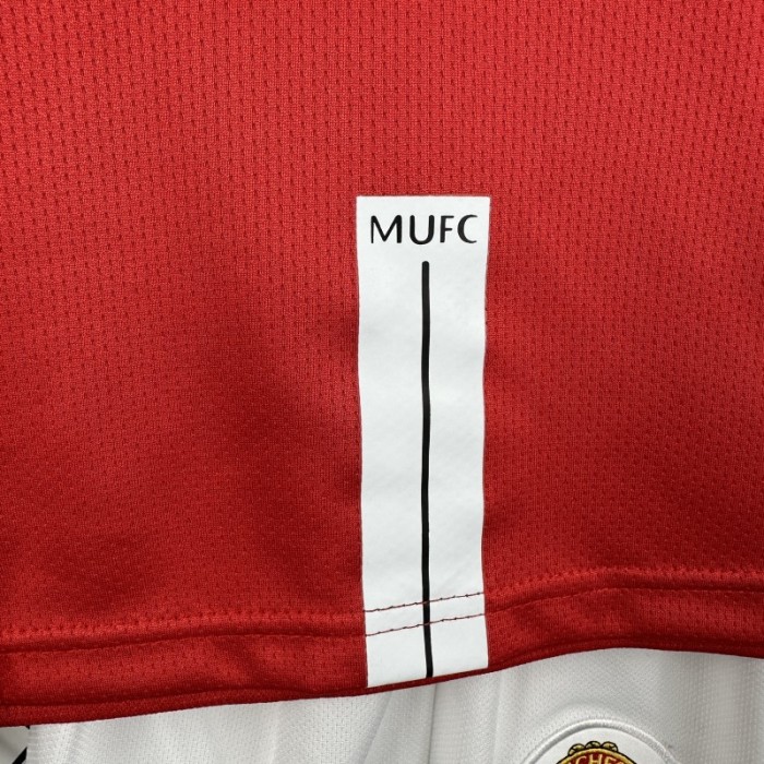 Retro Kids 07/08 Manchester United Home Long Sleeve Jersey