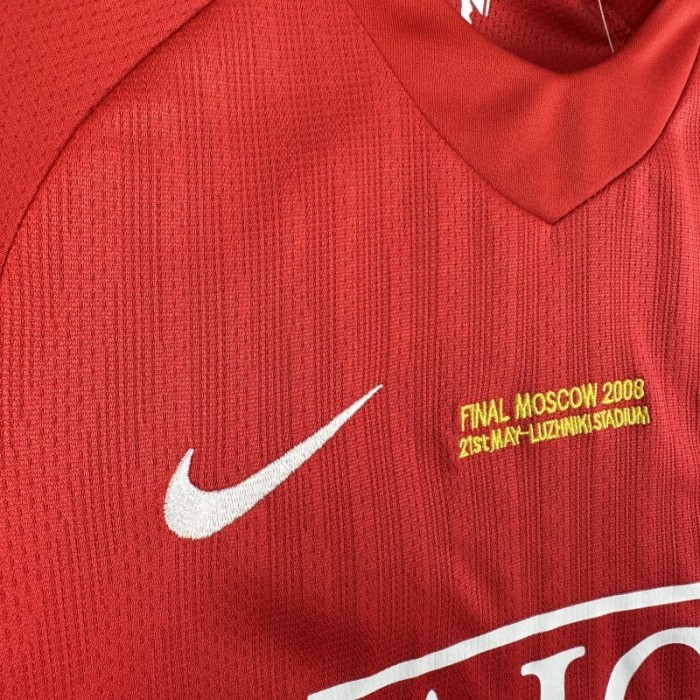 Retro Kids 07/08 Manchester United Home Long Sleeve Jersey