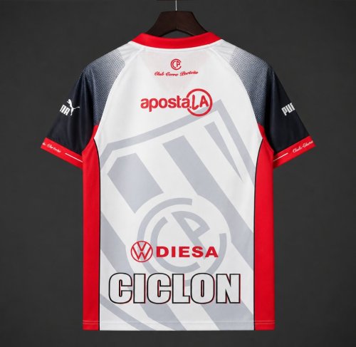 2026/27 Cerro Porteño White with Navy Blue Sleeve Away Jersey