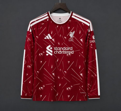 26/27 Liverpool Red with Triangle Pattern Long Sleeve Home Jersey