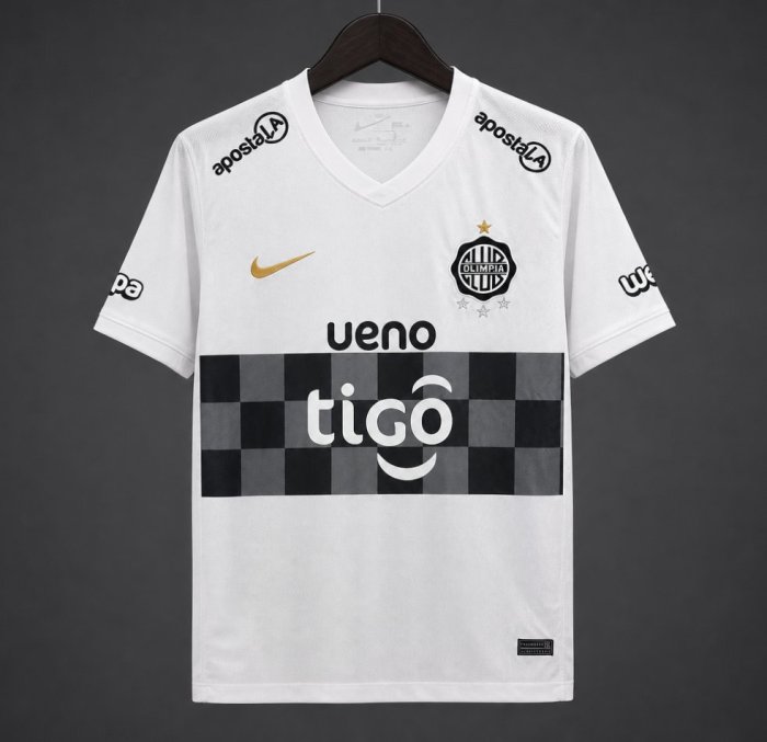 26/27 Olimpia Home White with Black Checkered Panel Jersey