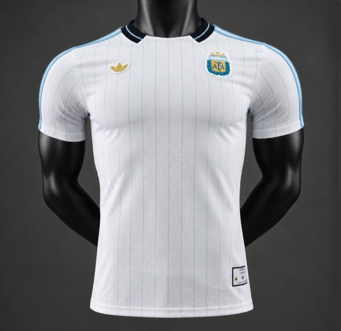 Player Version 2026 Argentina  Terrace Icons  Subtle Light Blue Pinstripes Jersey