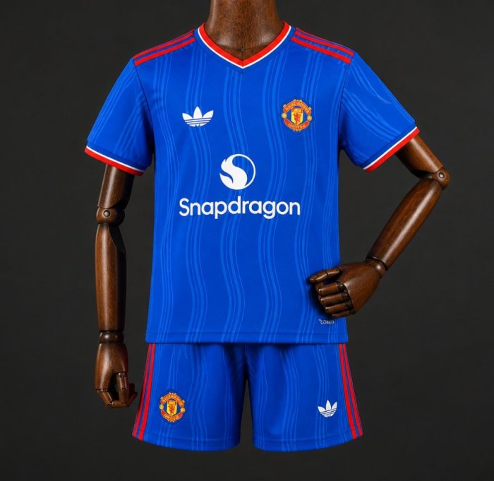 26/27 Kids Manchester United Away Blue Jersey