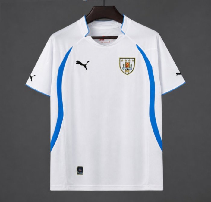 Retro 2010 Uruguay Away White Jersey