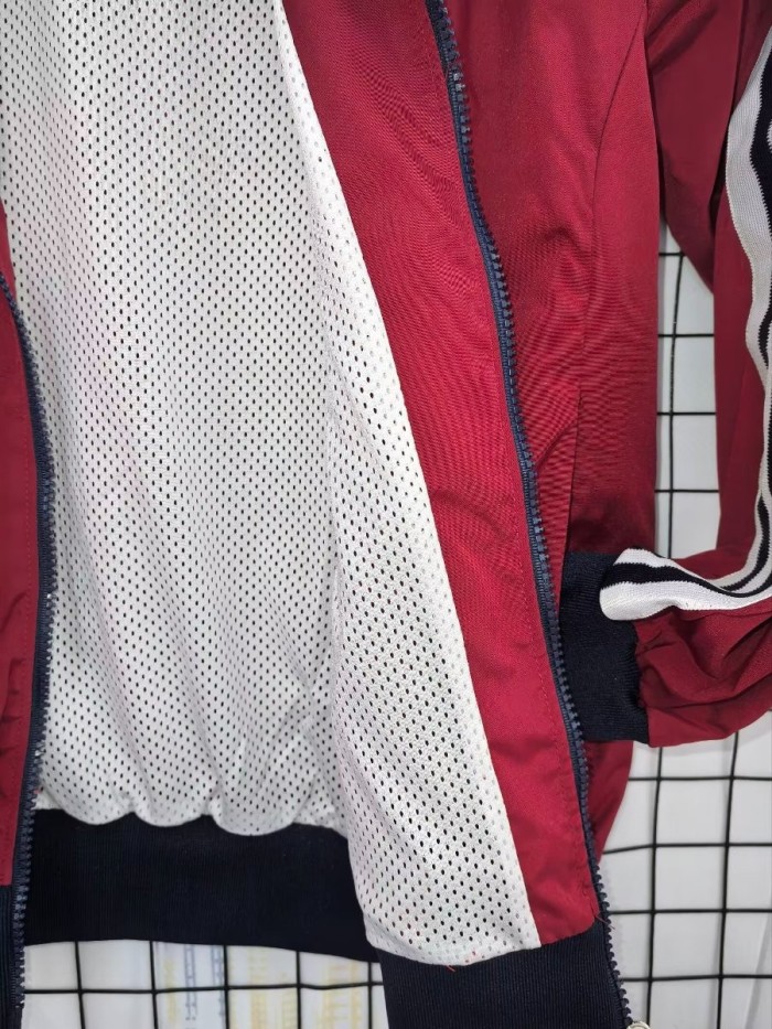 26/27 Arsenal Track Jacket Burgundy Black Full Zipper Windbreaker