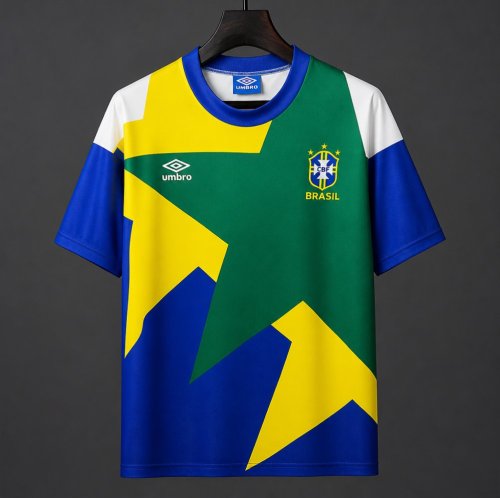 Retro1994 Brazil Blue Green Yellow Training Jersey