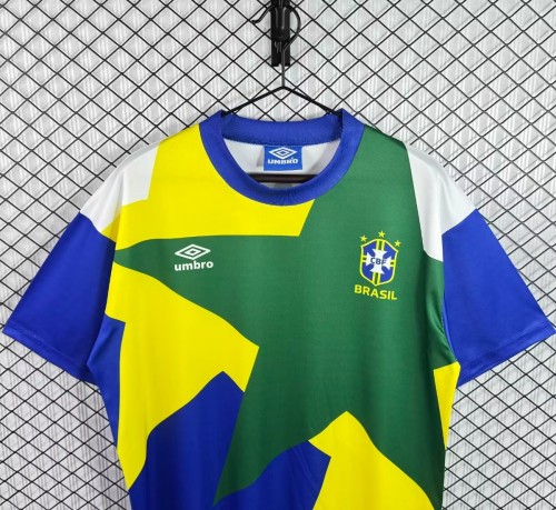 Retro1994 Brazil Blue Green Yellow Training Jersey
