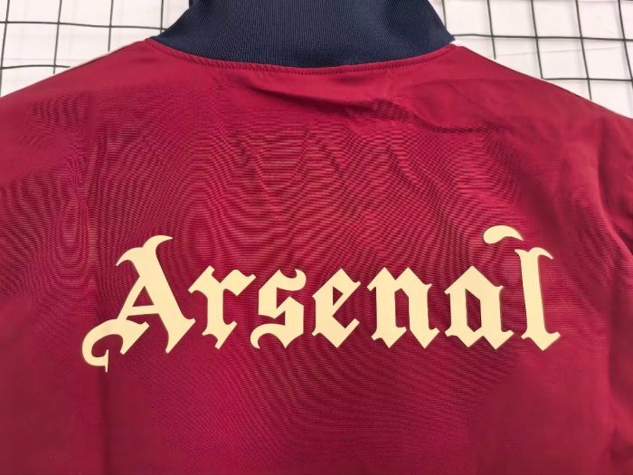 26/27 Arsenal Track Jacket Burgundy Black Full Zipper Windbreaker