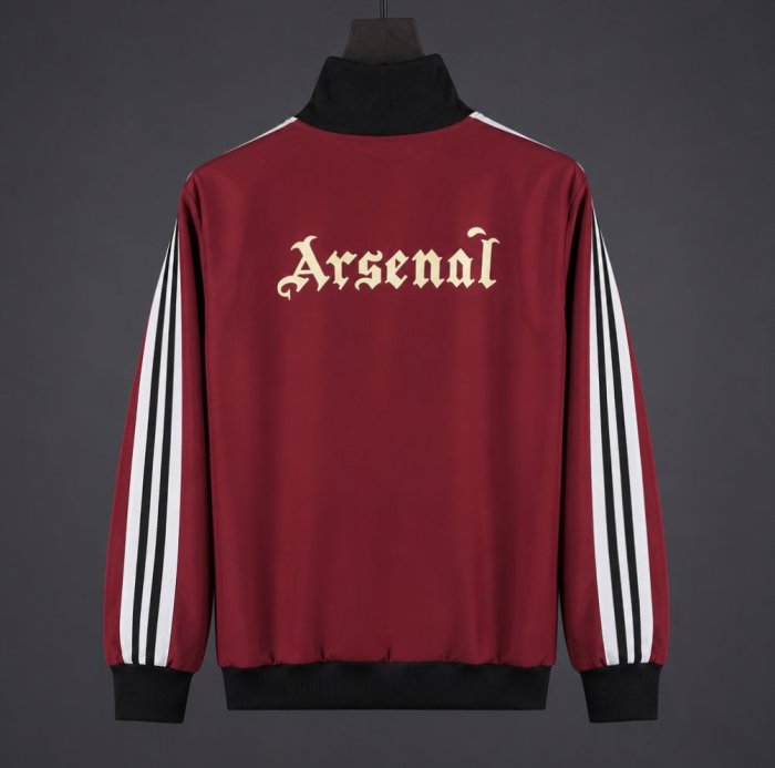 26/27 Arsenal Track Jacket Burgundy Black Full Zipper Windbreaker