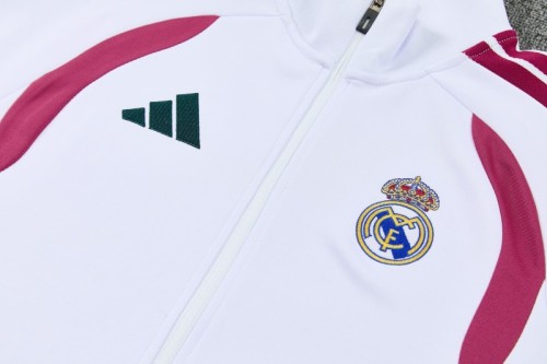 26/27 Real Madrid White & Dark Green Full Zipper Jacket Tracksuit + Long Pants