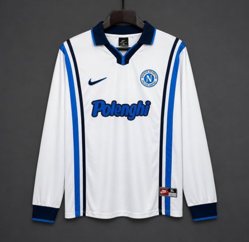 Retro 97/98 Napoli Away White Long Sleeve Jersey