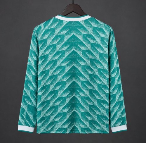 Retro 1990 West Germany Green Long Sleeve Away Jersey