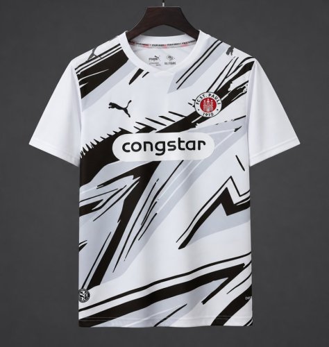 26/27 FC St. Pauli White with Black Graphic Away Jersey