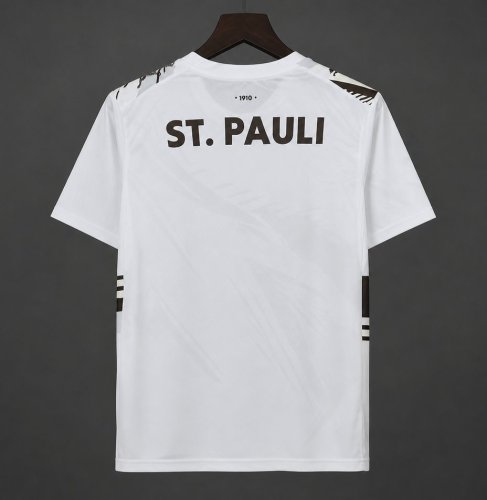 26/27 FC St. Pauli White with Black Graphic Away Jersey
