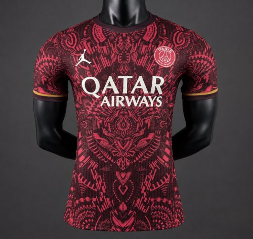 Player Version 26/27 Paris Saint-Germain Dark Red with Tribal Pattern Special Edition Jersey