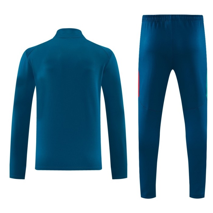 26/27 Portugal Teal Half Zipper Jacket Tracksuit + Long Pants