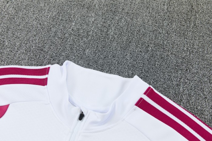26/27 Real Madrid White & Dark Green Half Zipper Jacket Tracksuit + Long Pants