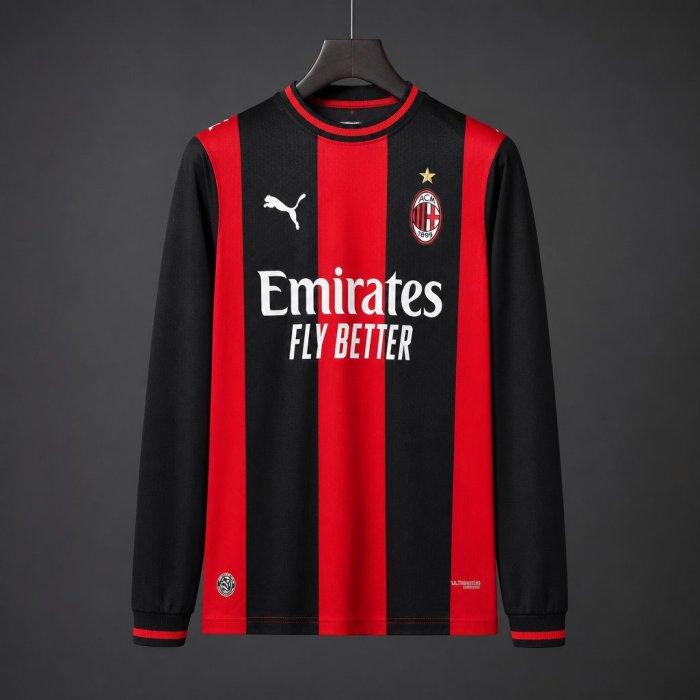 26/27 AC Milan Home Long Sleeve  Jersey