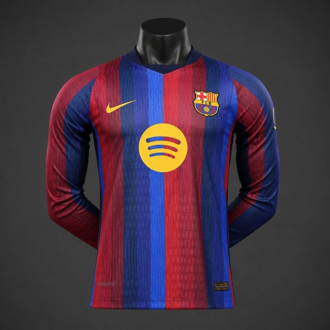 Player Version 26/27 Barcelona Long Sleeve Home Jersey