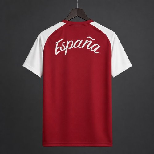 2026 Spain Pre-Match Away Red&White Jersey