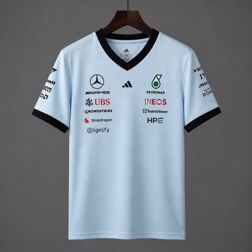 2026 F1 Mercedes-AMG Petronas F1 Team Light  Blue Training Jersey