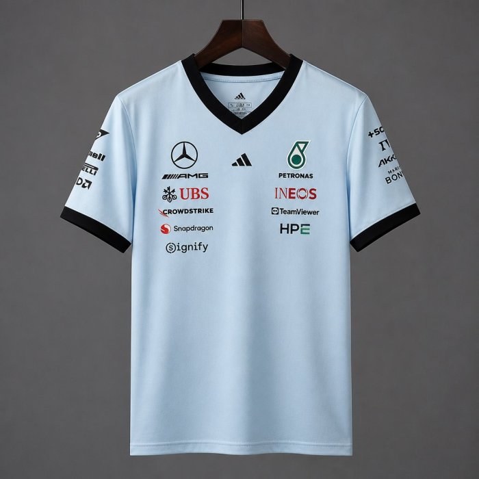 2026 F1 Mercedes-AMG Petronas F1 Team Light  Blue Training Jersey