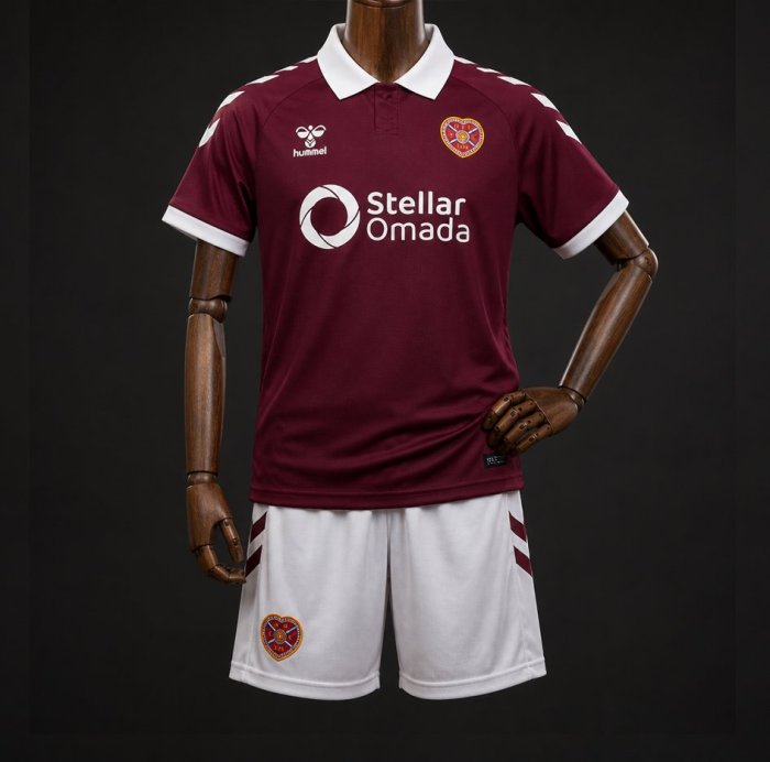 26/27 Kids Heart of Midlothian Maroon Home Jersey