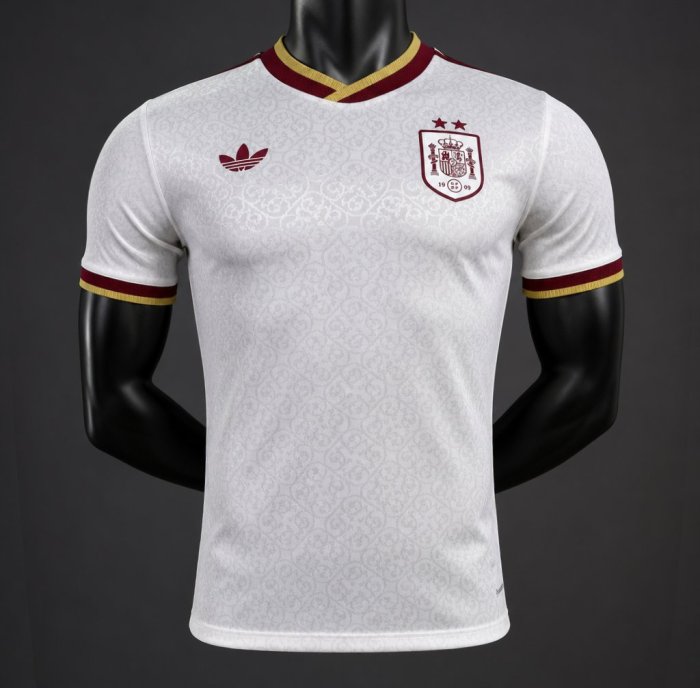 2 Star Player Version 2026 Spain Away White Jersey With Champion Patch