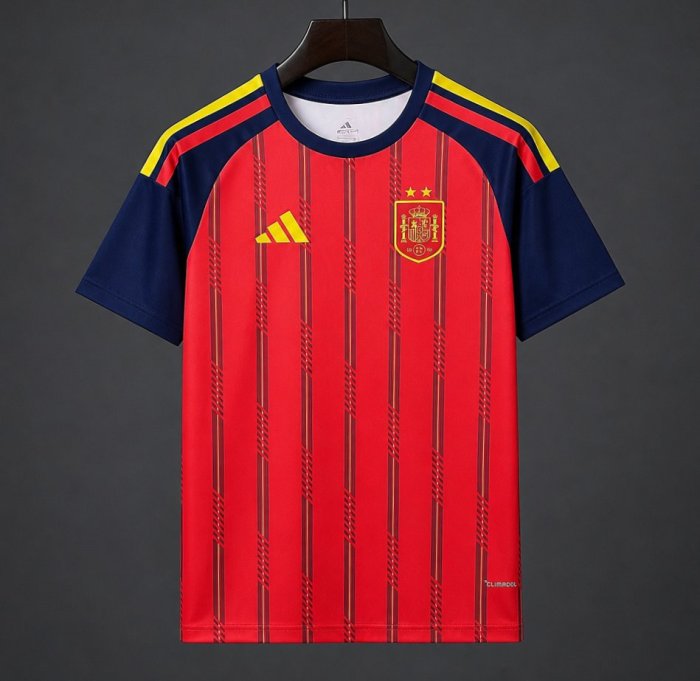 2 Star 2026 Spain Home Jersey With Champion Patch