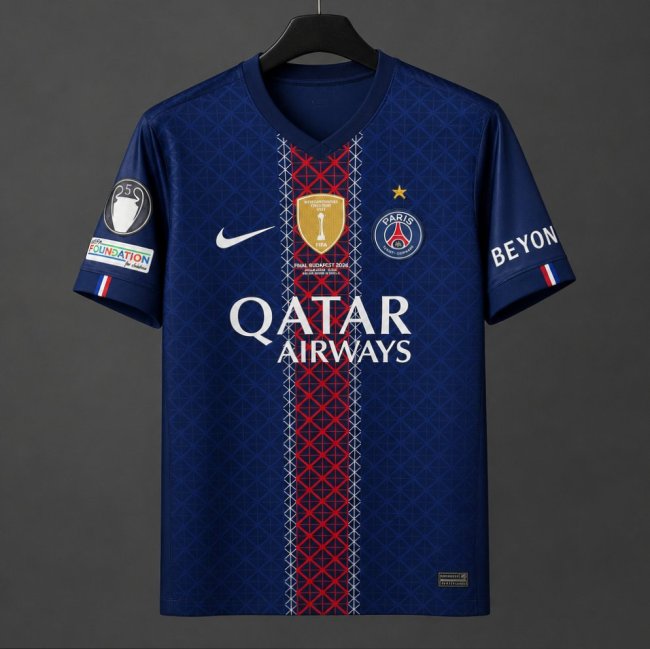 25/26 PSG Home Jersey With Full Champion League Patch