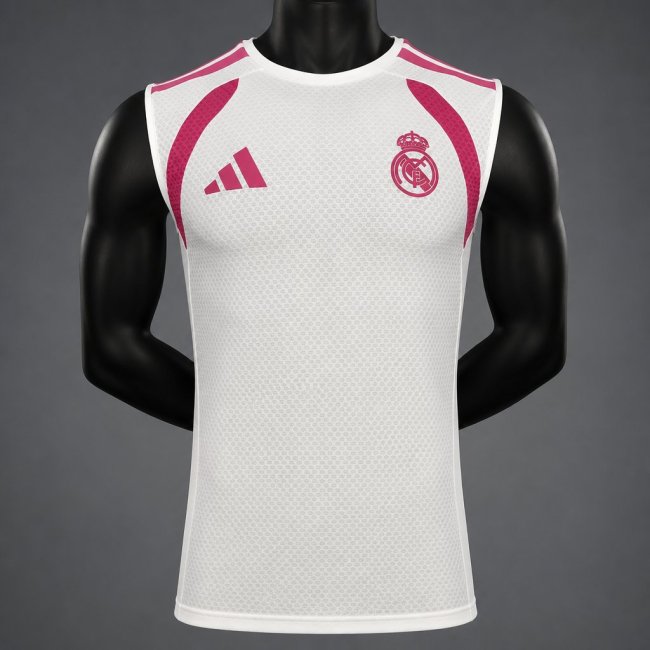 26/27 Real Madrid White with Pink Vest Jersey