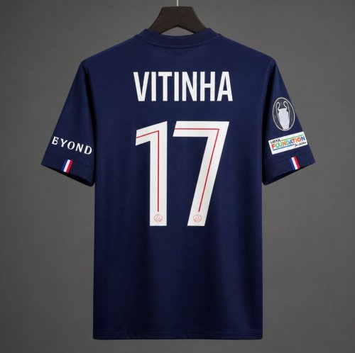 25/26 PSG Home Jersey With Full Champion League Patch