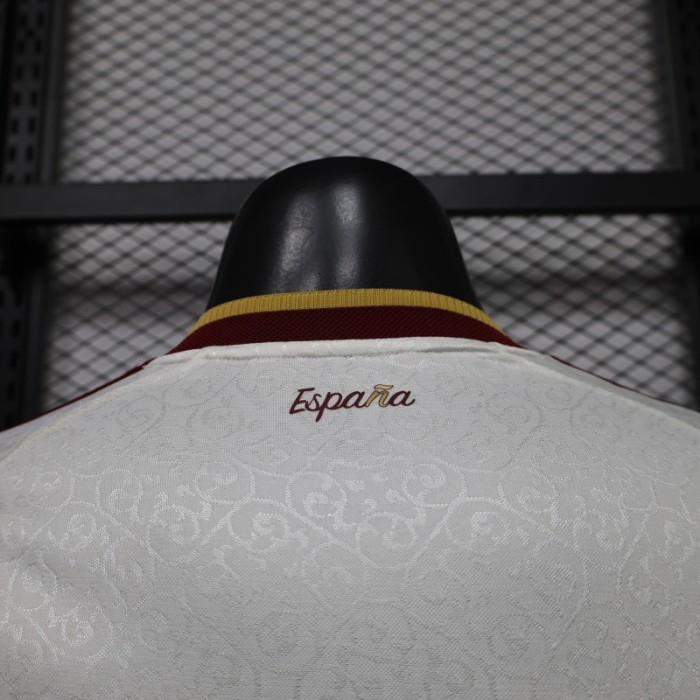 Player Version 2 Star 2026 Spain Away White Long Sleeve Jersey