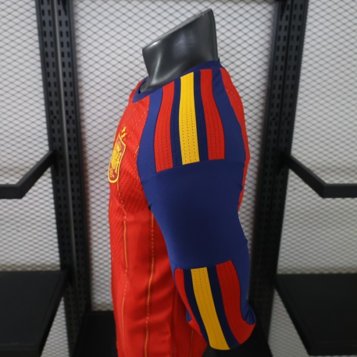 Player Version 2 Star 2026 Spain Home Long Sleeve Jersey