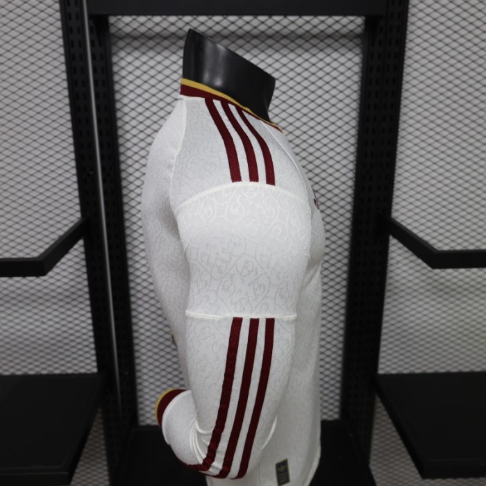 Player Version 2 Star 2026 Spain Away White Long Sleeve Jersey