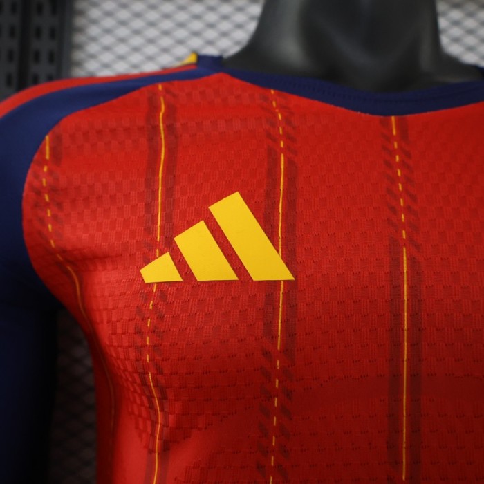 Player Version 2 Star 2026 Spain Home Long Sleeve Jersey