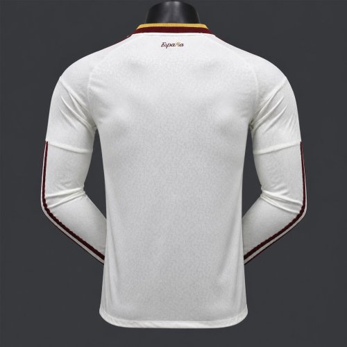Player Version 2 Star 2026 Spain Away White Long Sleeve Jersey