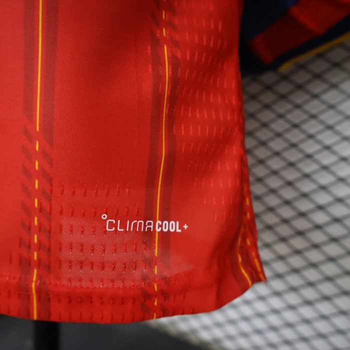 Player Version 2 Star 2026 Spain Home Long Sleeve Jersey