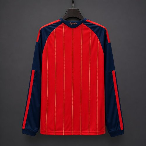 2026 Spain Home  2 Stars  Long Sleeve Jersey