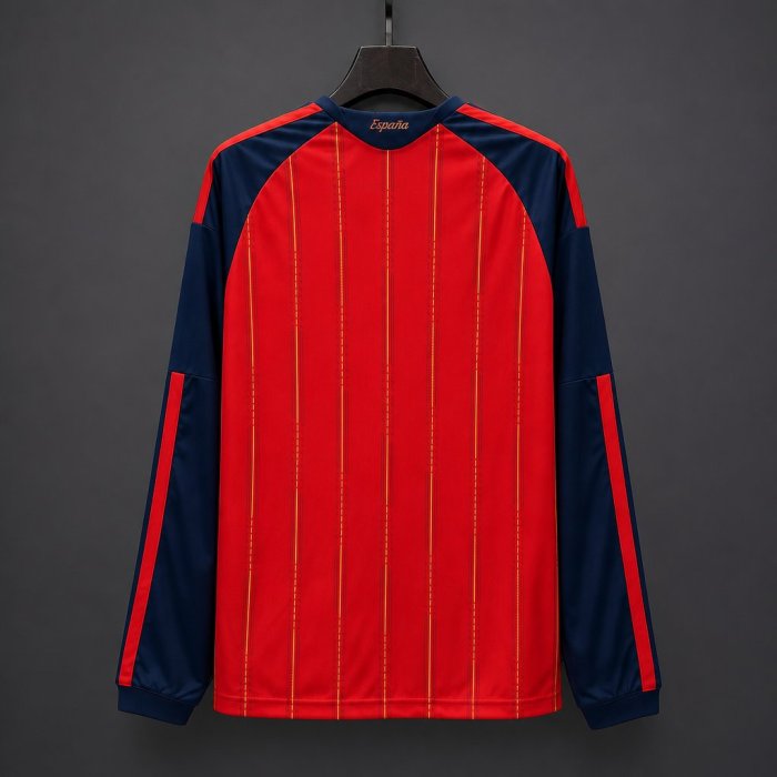 2026 Spain Home  2 Stars  Long Sleeve Jersey