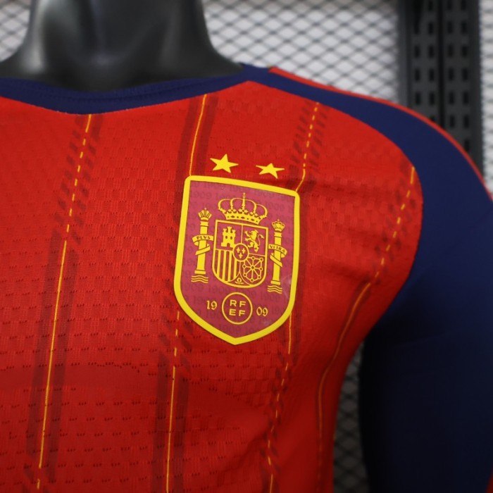Player Version 2 Star 2026 Spain Home Long Sleeve Jersey
