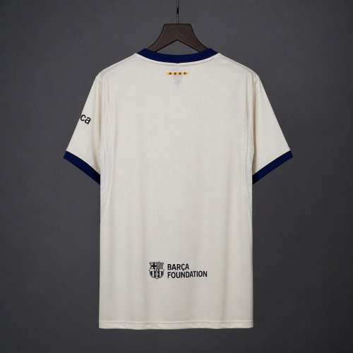 26/27 Barcelona White with Burgundy Cross Away Jersey
