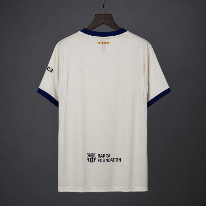 26/27 Barcelona White with Burgundy Cross Away Jersey