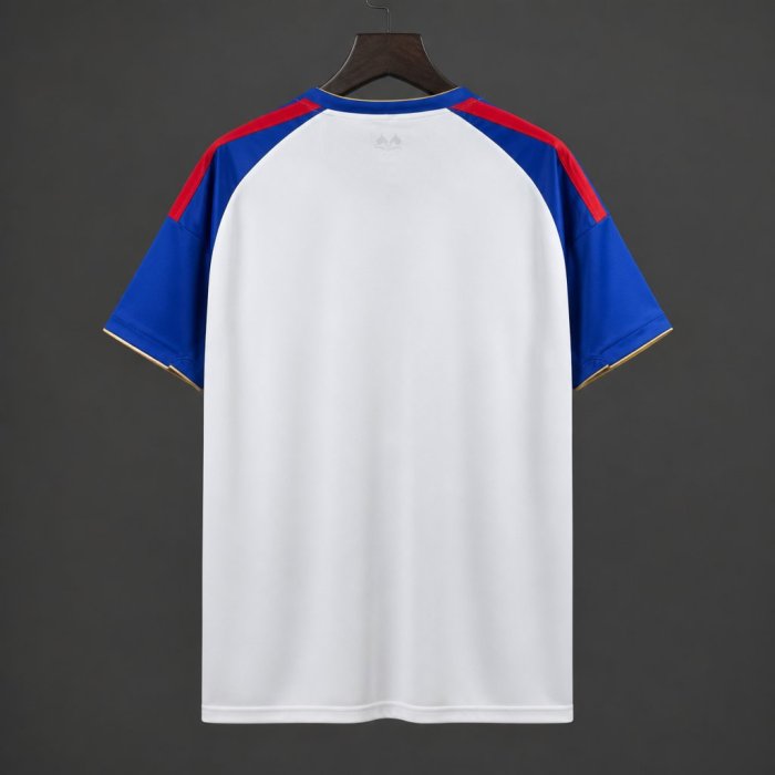 26/27 Olympique Lyonnais White with Blue & Red Stripe Home Jersey