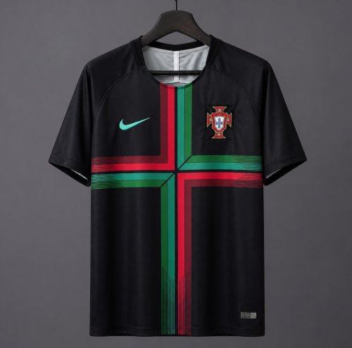 Retro 2018 Portugal Iconic Black Pre-Match Training Jersey